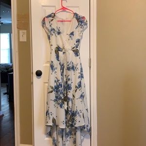 Floral Wrap High Low Dress
